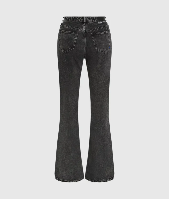 Jeans med søm og høy midje