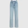 Jeans med sømmer, middels høy midje og avslappet passform