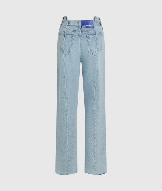 Jeans med sømmer, middels høy midje og avslappet passform