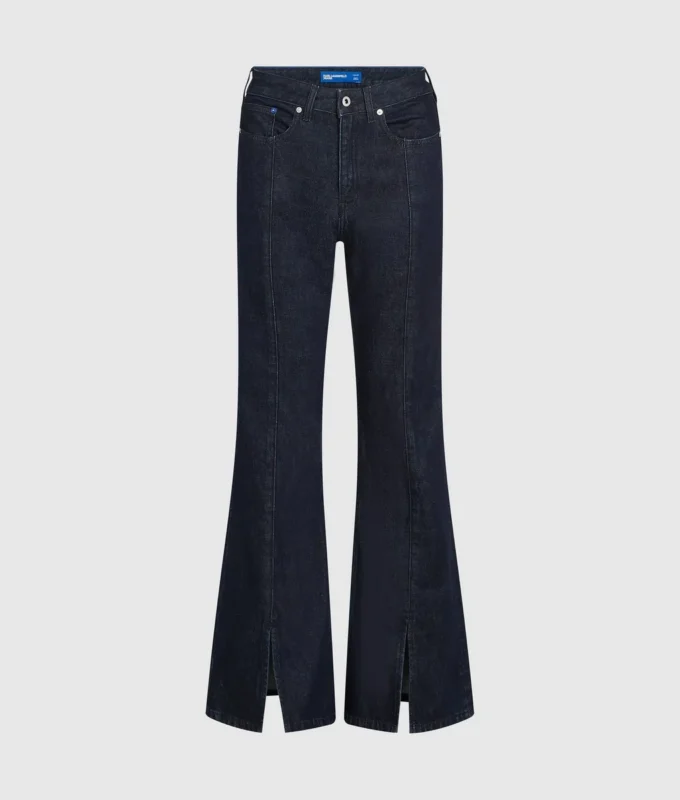 Jeans med splittet kant og utvidet ben