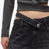 Jeans med utskjæring i livet og avslappet passform