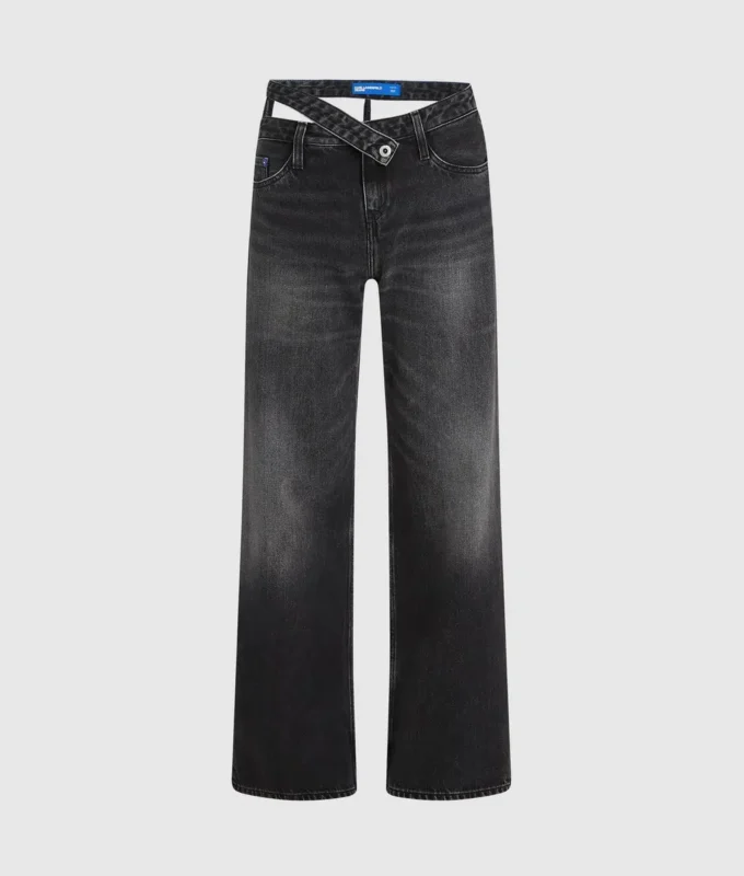 Jeans med utskjæring i livet og avslappet passform