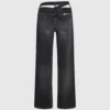 Jeans med utskjæring i livet og avslappet passform