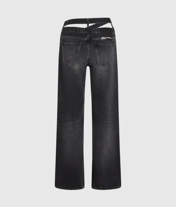Jeans med utskjæring i livet og avslappet passform