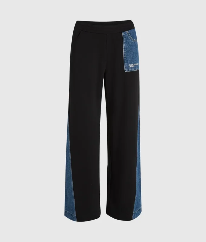 Joggebukse med denimpanel