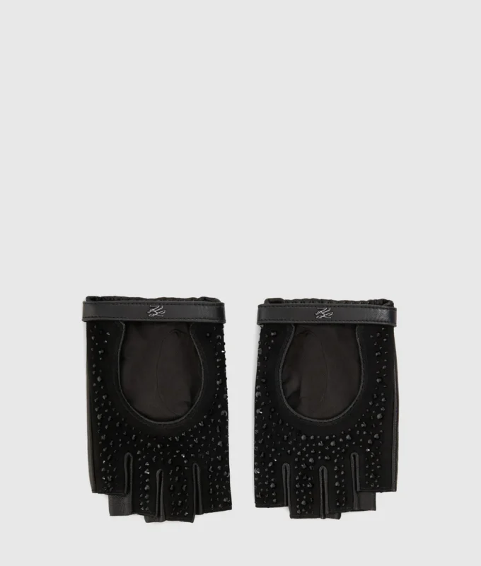 K/Autograph fingerløse hansker med rhinestones