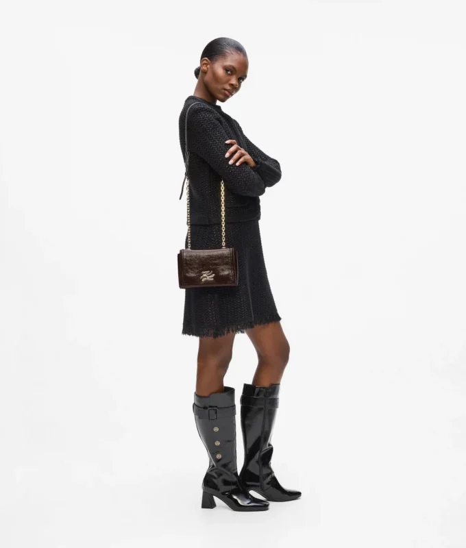 K/Autograph glanset crossbody-veske
