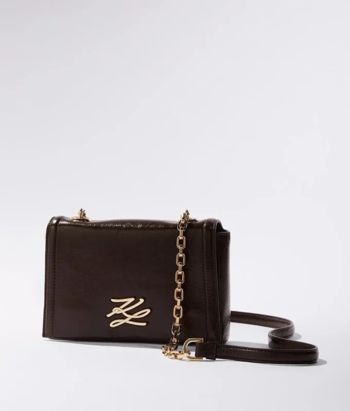 K/Autograph glanset crossbody-veske