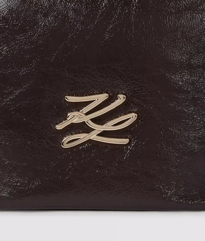 K/Autograph liten glanset bøtteveske