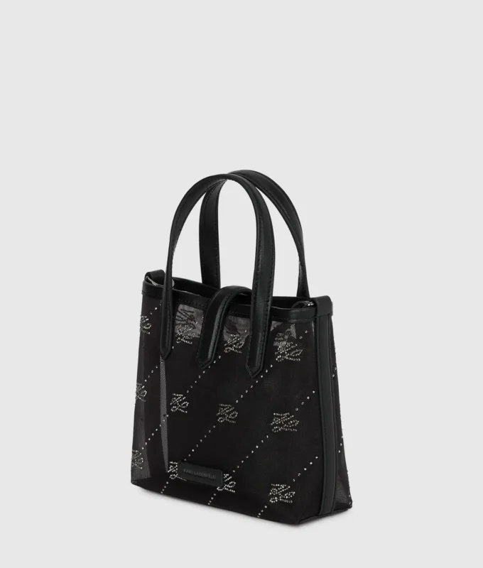 K/Autograph padlock rhinestone tote bag