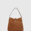 K/Autograph suede hobo-veske med hengelås