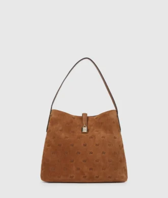 K/Autograph suede hobo-veske med hengelås