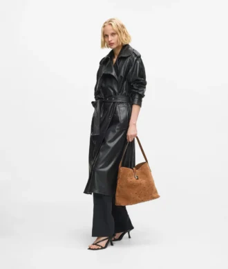 K/Autograph suede hobo-veske med hengelås