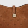 K/Autograph suede hobo-veske med hengelås