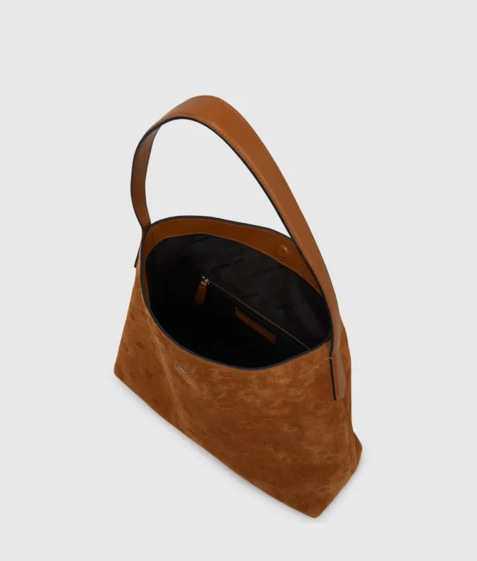 K/Autograph suede hobo-veske med hengelås