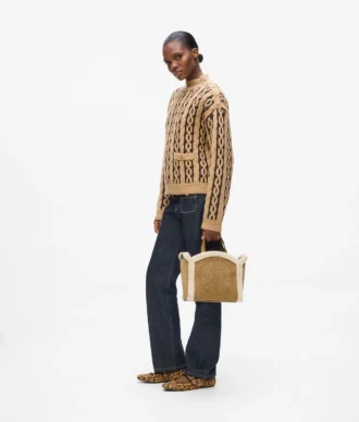 K/Circle liten shearling-veske