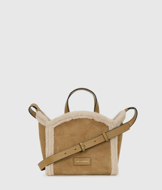 K/Circle liten shearling-veske
