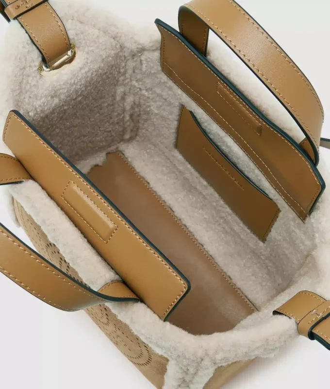K/Circle liten shearling-veske