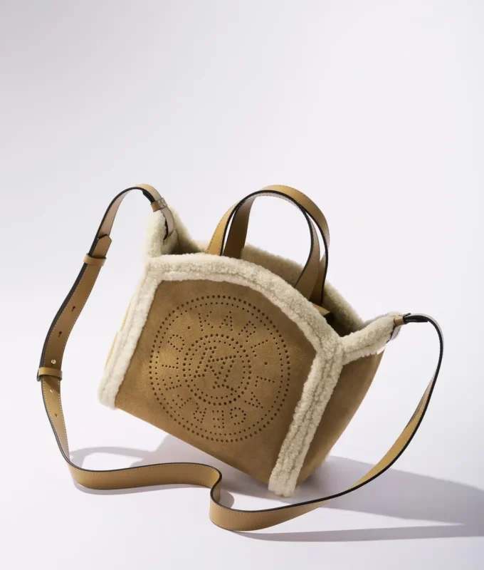 K/Circle liten shearling-veske