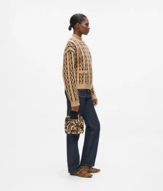 K/Hardware mini leopard tote bag