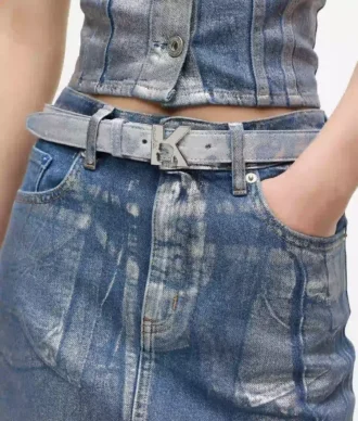 K-logo denim belte
