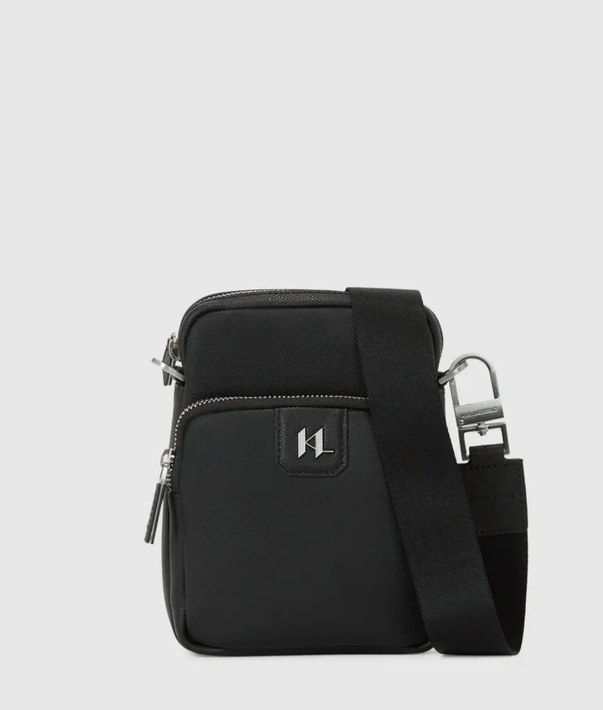K/Monogram skulderveske i skinn