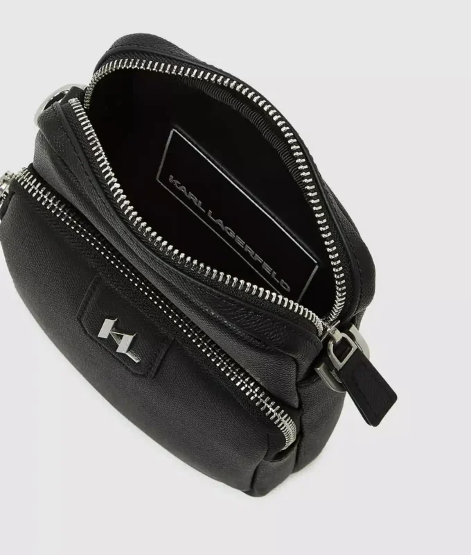 K/Monogram skulderveske i skinn