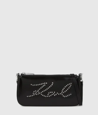 K/Signature crossbody-veske med nitter