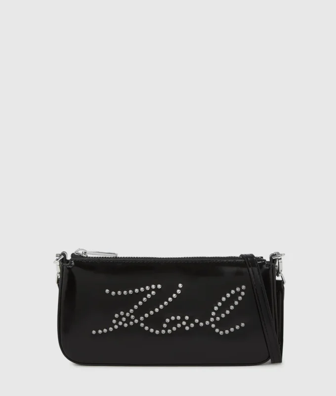 K/Signature crossbody-veske med nitter