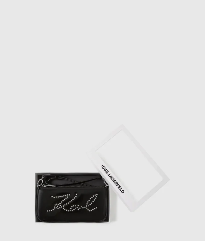 K/Signature crossbody-veske med nitter