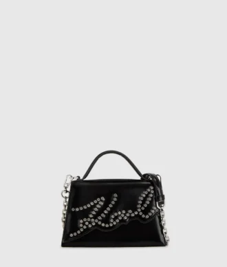 K/Signature liten crossbody-veske med nitter