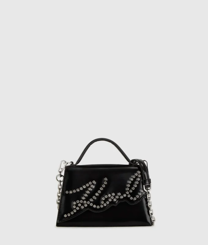 K/Signature liten crossbody-veske med nitter