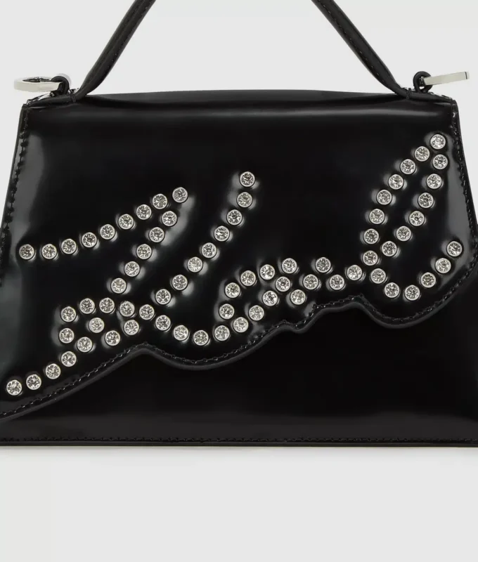 K/Signature liten crossbody-veske med nitter