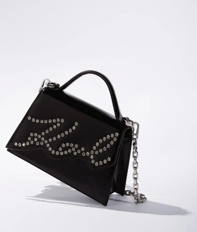 K/Signature liten crossbody-veske med nitter