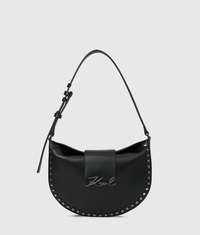 K/Signature moon bag med nitter