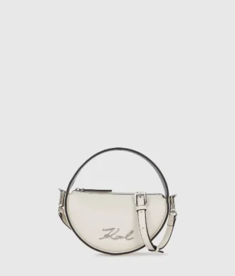 K/Signature rund crossbody-veske