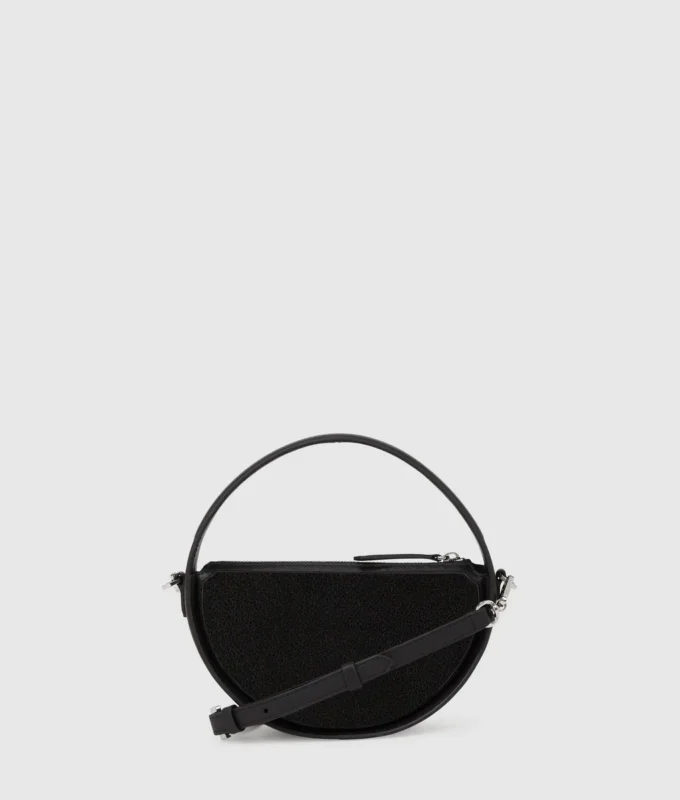 K/Signature rund crossbody-veske med paljetter
