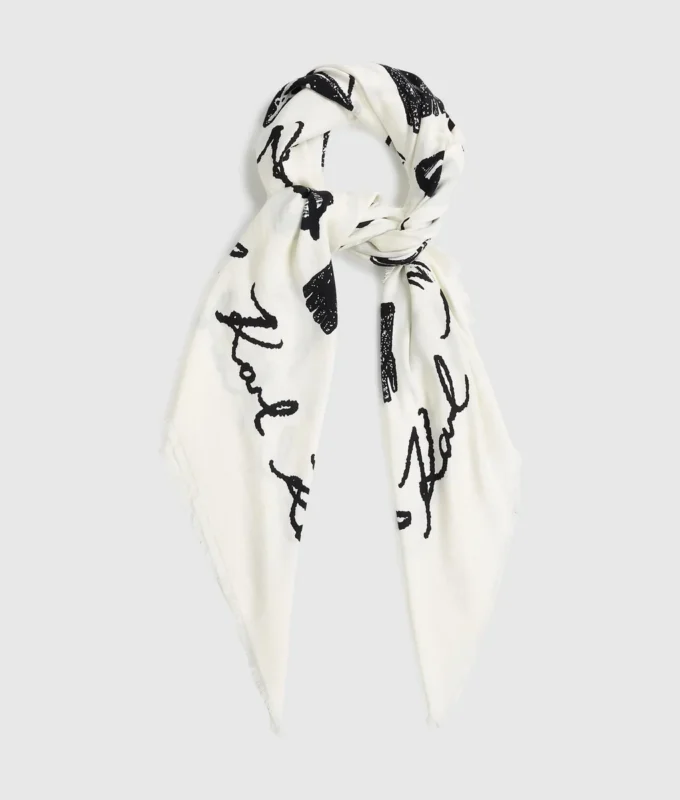 K/Signature skjerf med allover-trykk