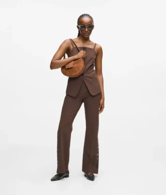 K/Signature suede moon bag