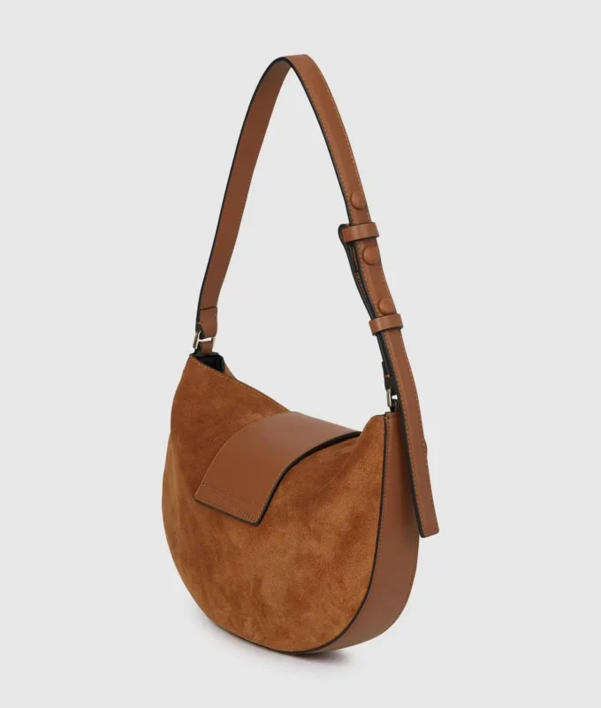 K/Signature suede moon bag