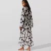 Kaftan med vifteprint