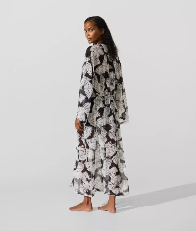 Kaftan med vifteprint
