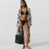 Kaftan med vifteprint