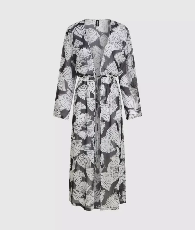 Kaftan med vifteprint