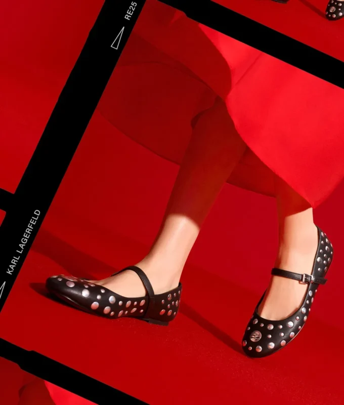 KARO MIRROR STUDS BALLETFLAT