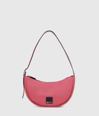KLJ BOX LOGO SOFT HALF-MOON SHOULDER BAG
