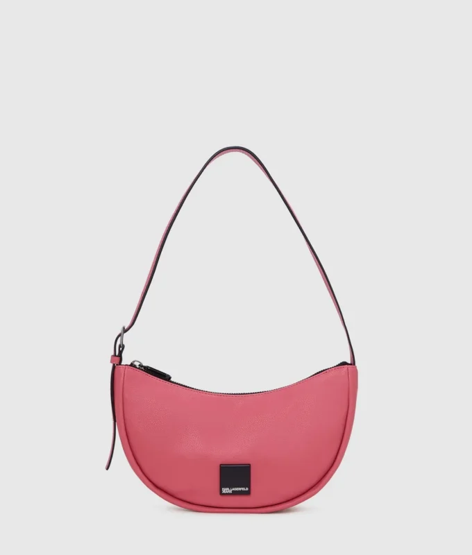 KLJ BOX LOGO SOFT HALF-MOON SHOULDER BAG
