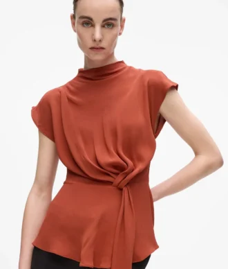 KORTMEETET KNUTET BLUSE