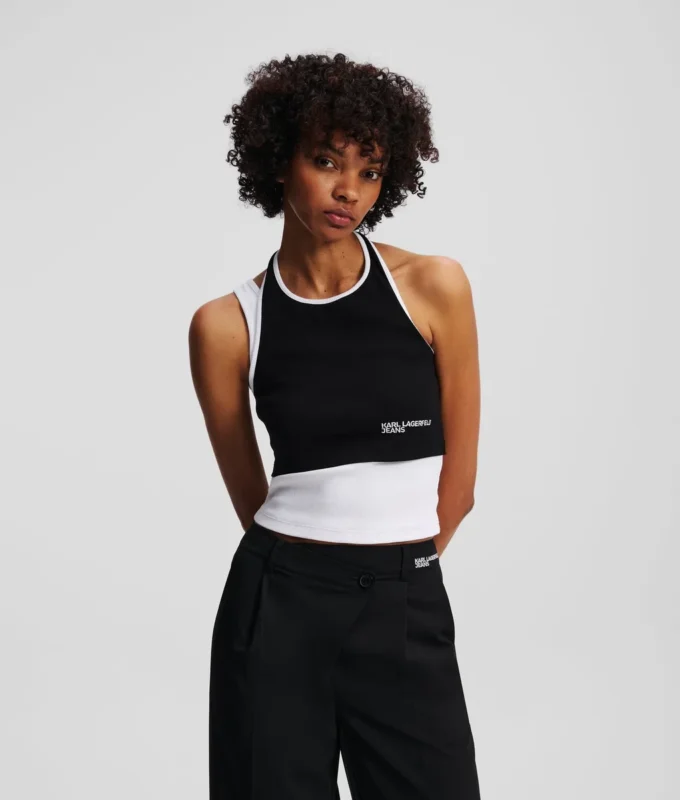 LAGDELT RIBBET TANKTOPP