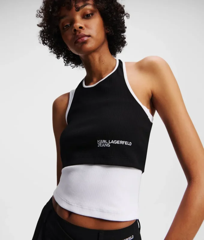 LAGDELT RIBBET TANKTOPP